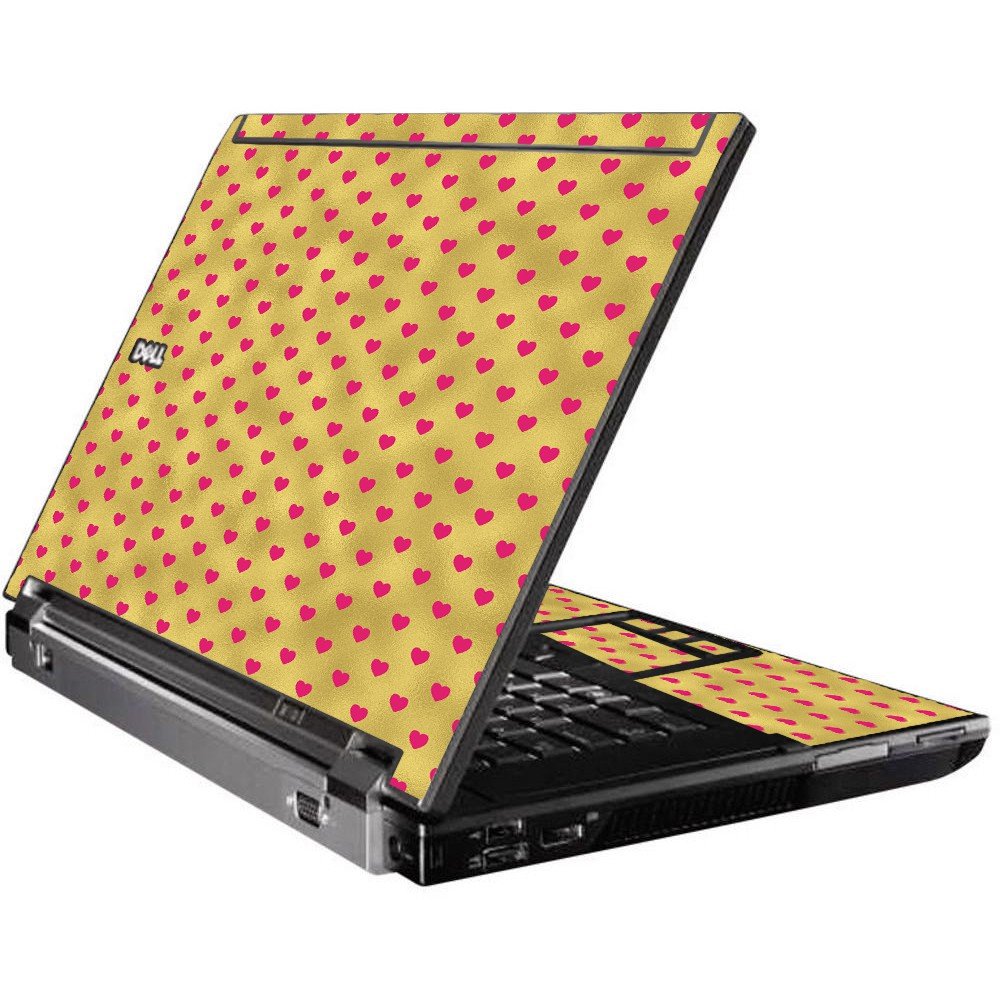 Gold Pink Hearts Dell M4500 Laptop Skin