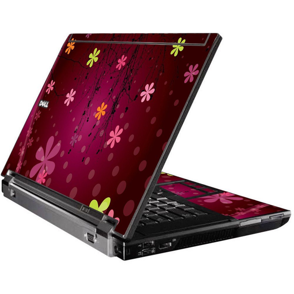 Retro Pink Flowers Dell M4500 Laptop Skin