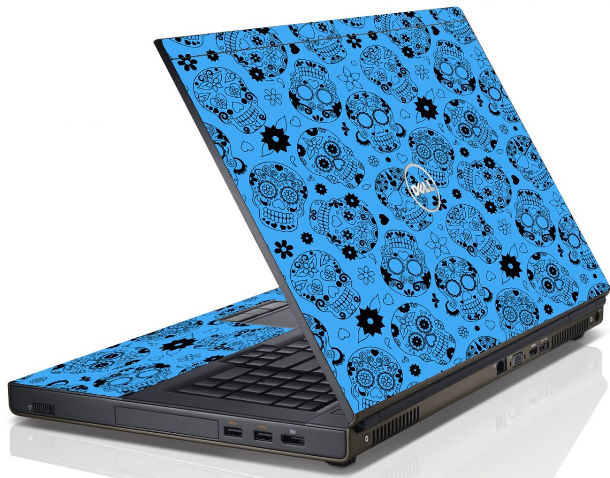 Crazy Blue Sugar Skulls Dell M4600 Laptop Skin
