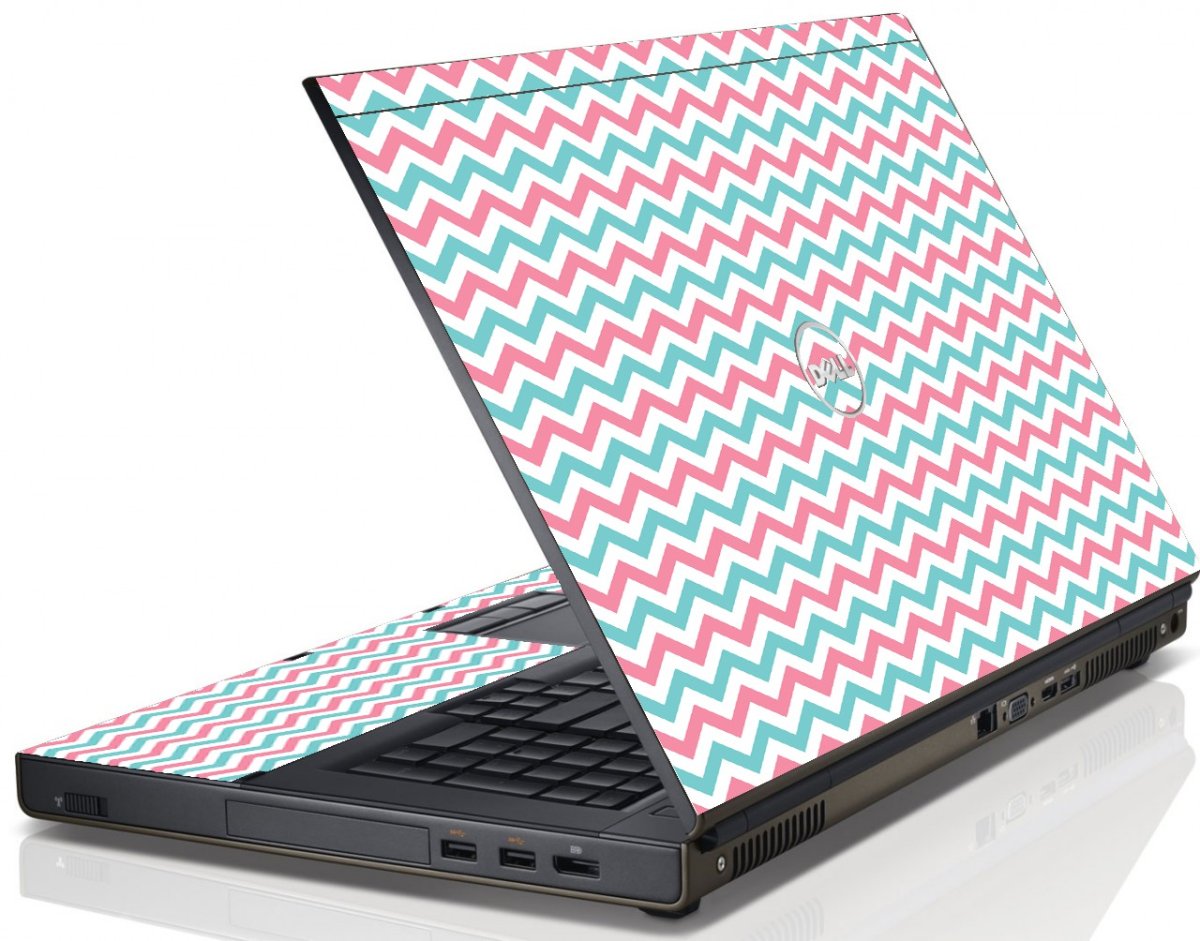 Pink Teal Chevron Waves Dell M4600 Laptop Skin