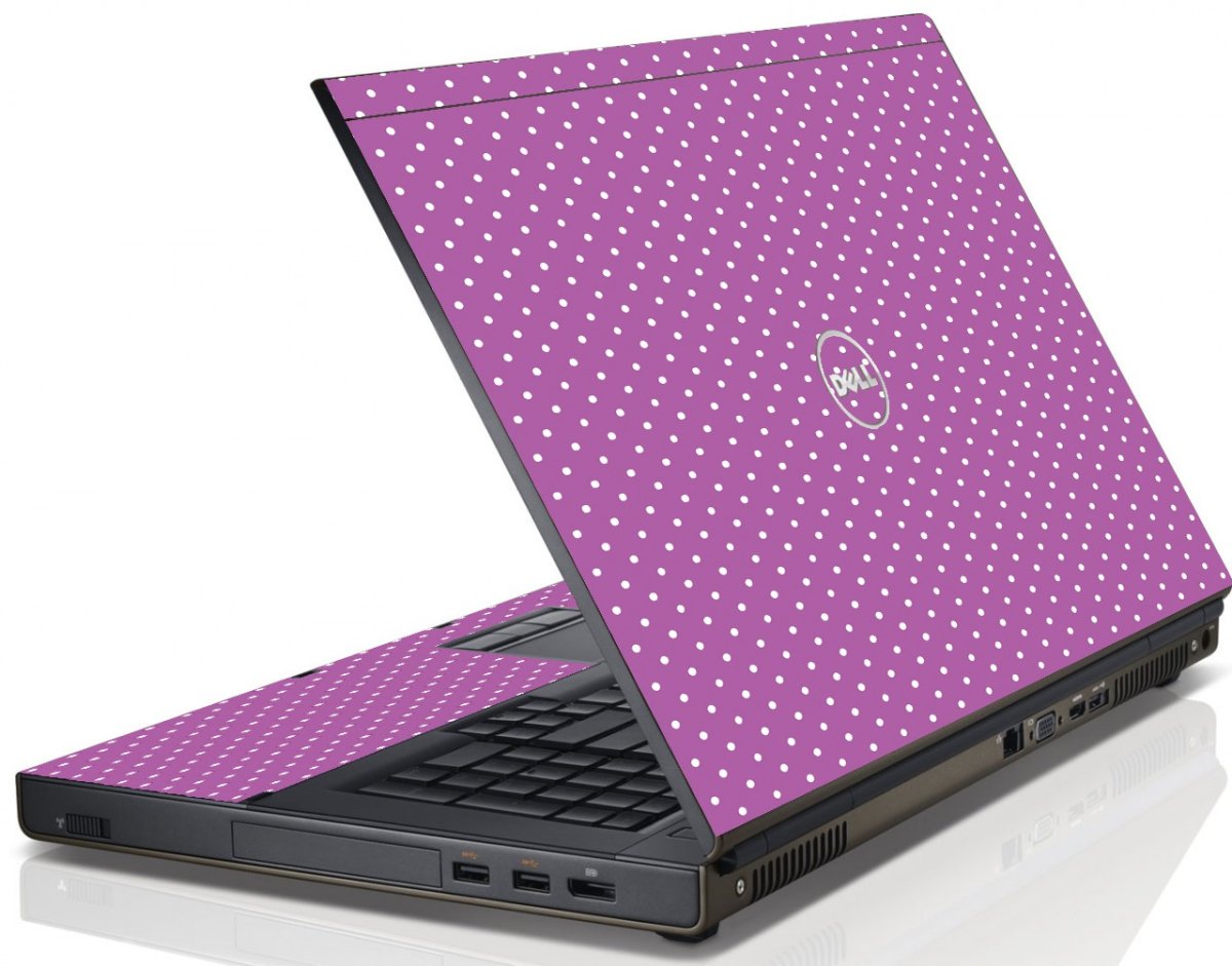 Purple Polka Dot Dell M4600 Laptop Skin