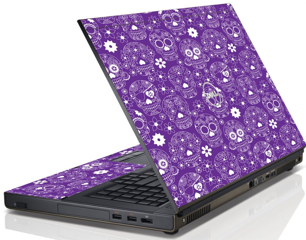 Purple Sugar Skulls Dell M4600 Laptop Skin