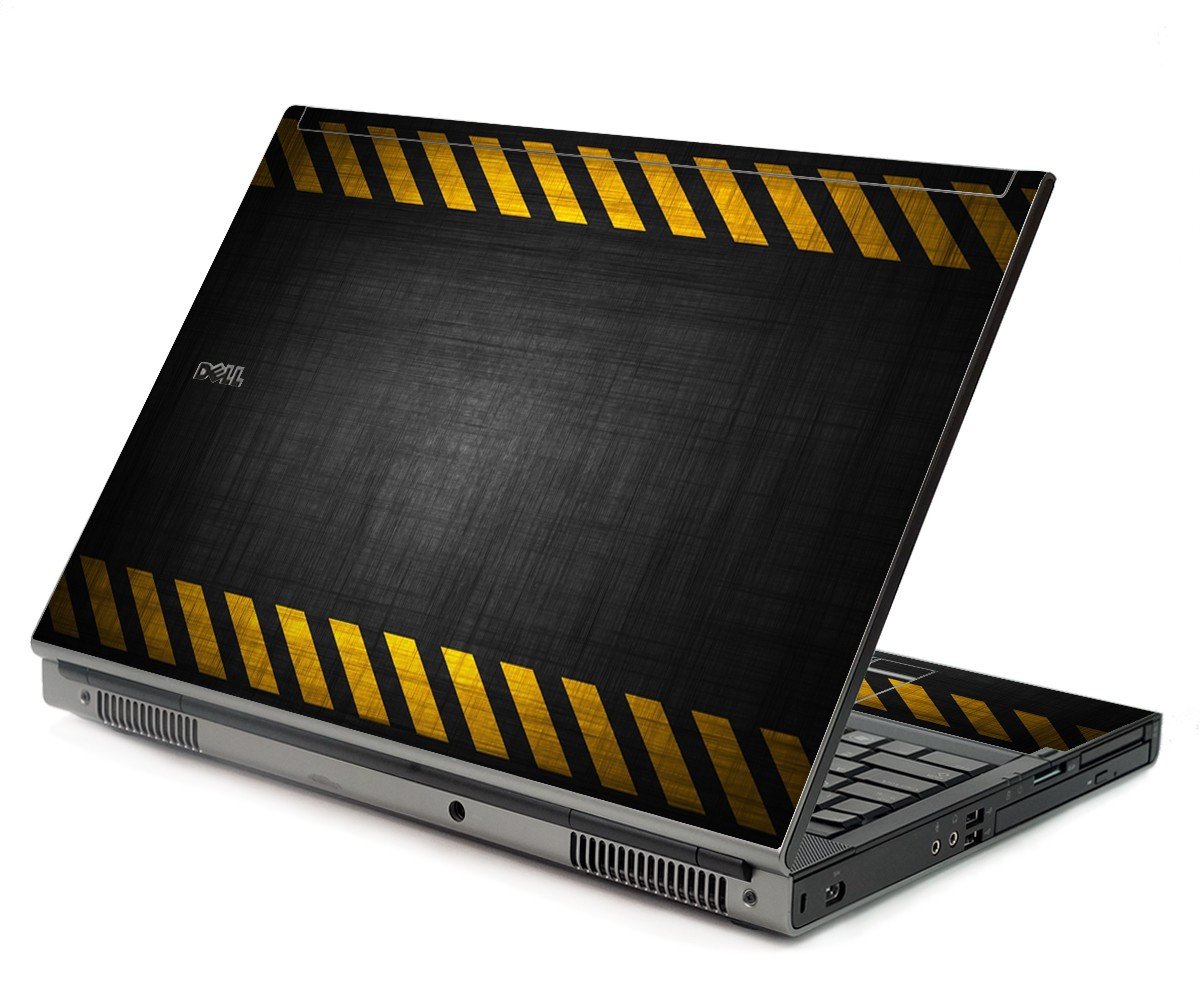 Black Caution Border Dell M6400 Laptop Skin