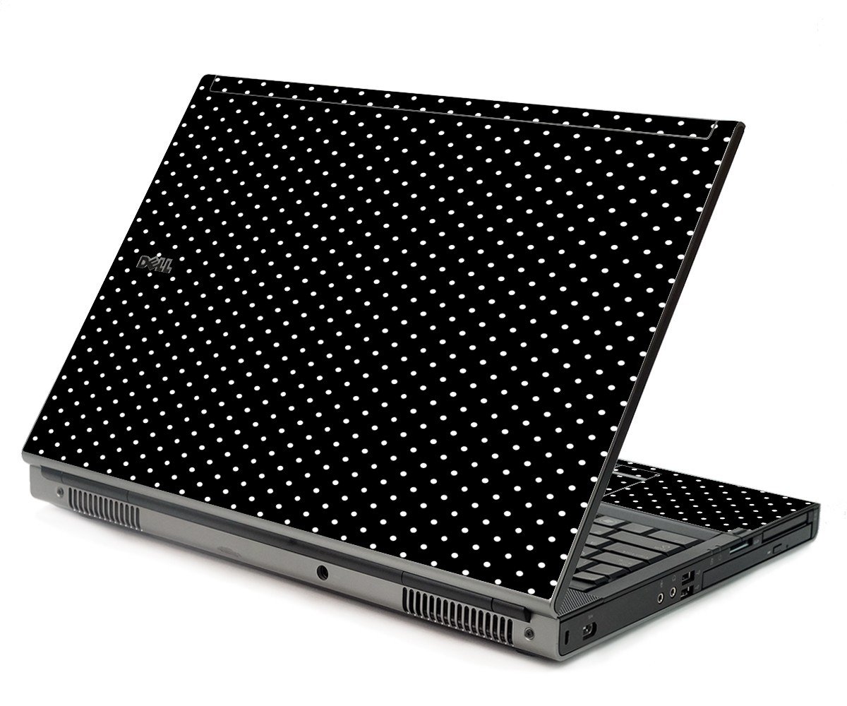 Black Polka Dots Dell M6400 Laptop Skin
