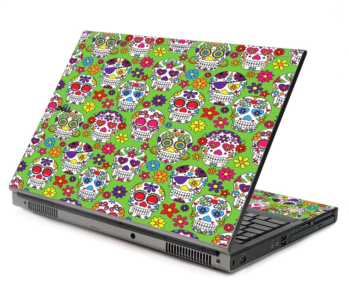 Green Sugar Skulls Dell M6400 Laptop Skin