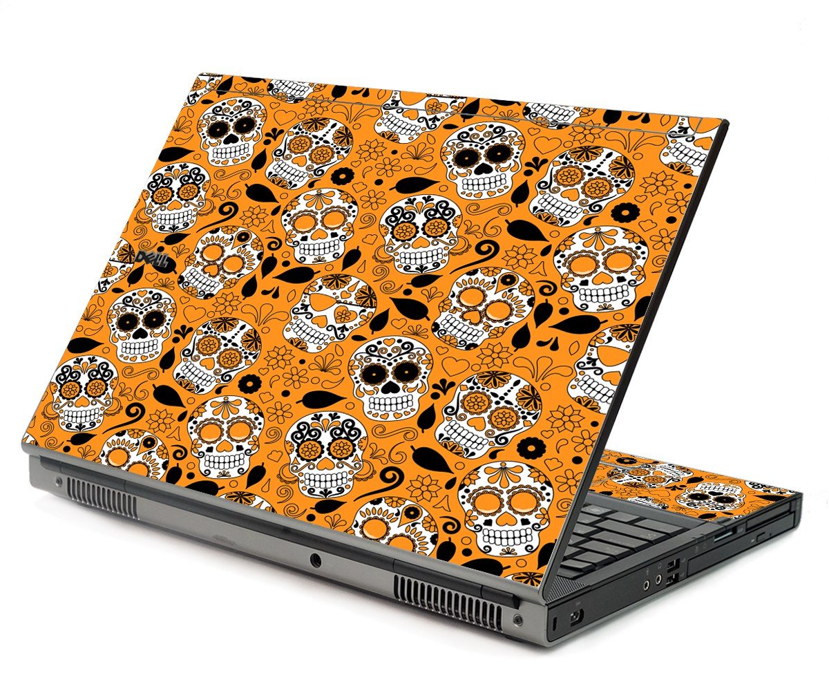 Orange Sugar Skulls Dell M6400 Laptop Skin