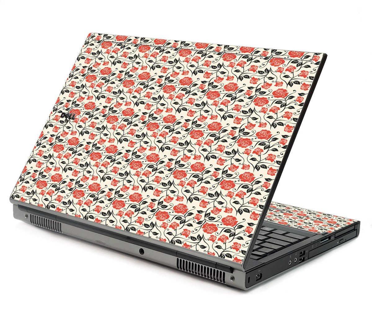 Pink Black Roses Dell M6400 Laptop Skin