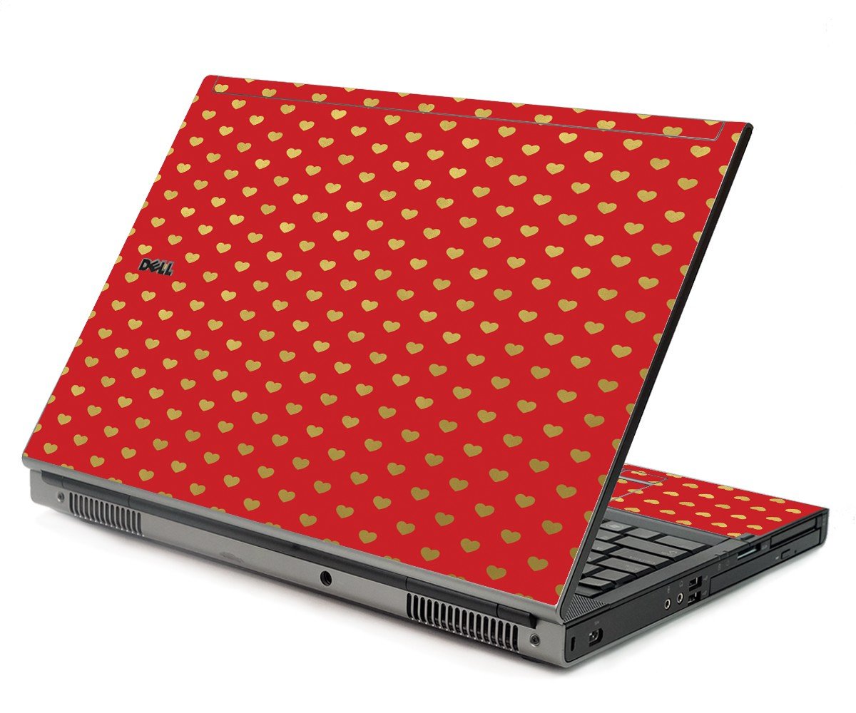 Red Gold Hearts Dell M6400 Laptop Skin