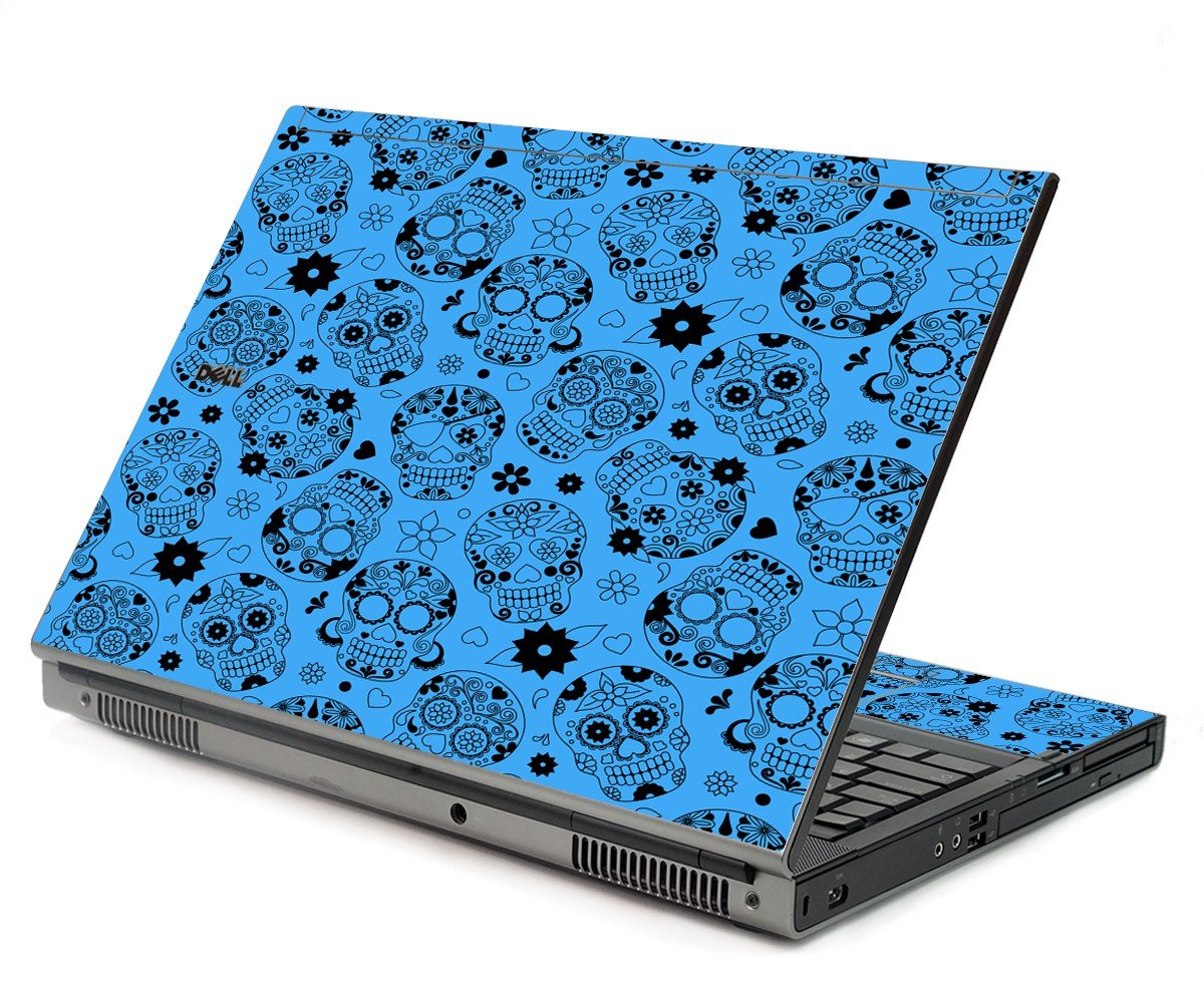 Crazy Blue Sugar Skulls Dell M6500 Laptop Skin