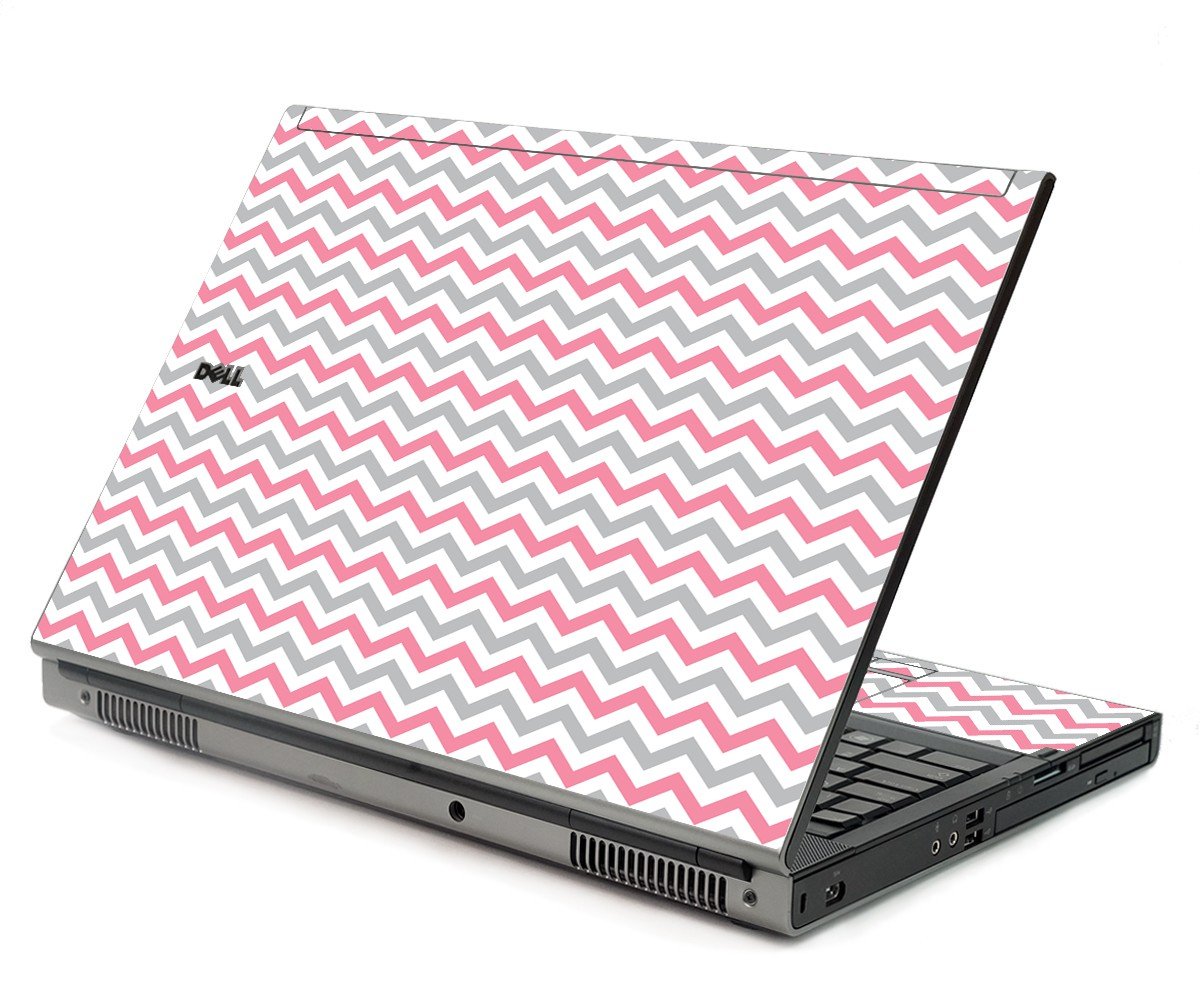 Pink Grey Chevron Waves Dell M6500 Laptop Skin
