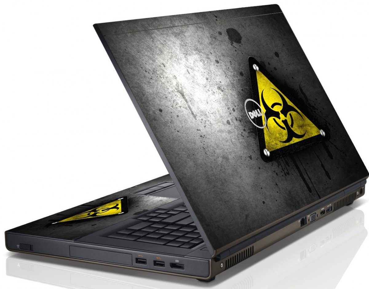 Black Caution Dell M6600 Laptop Skin