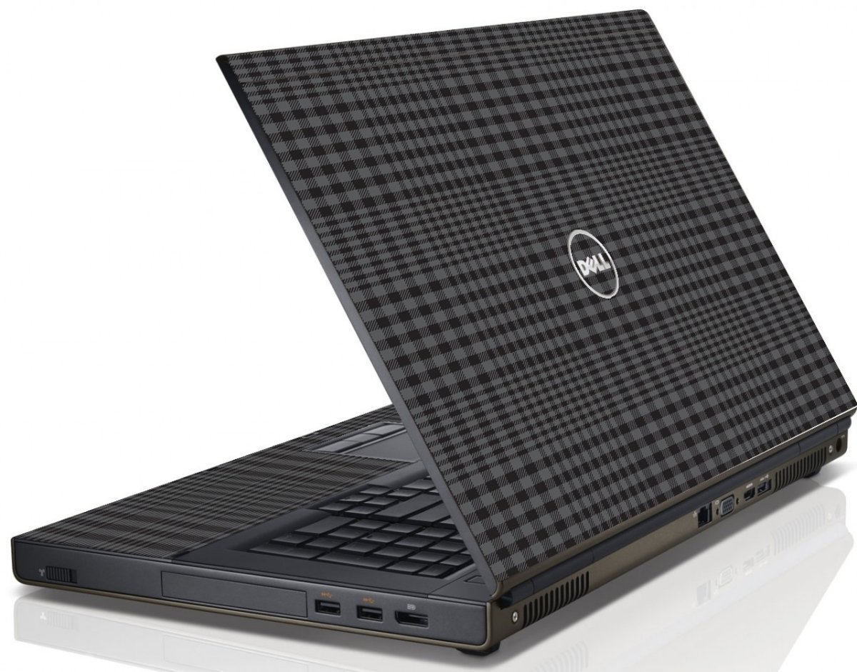 Dell Precision M6700 / M6800 BLACK PLAID Laptop Skin
