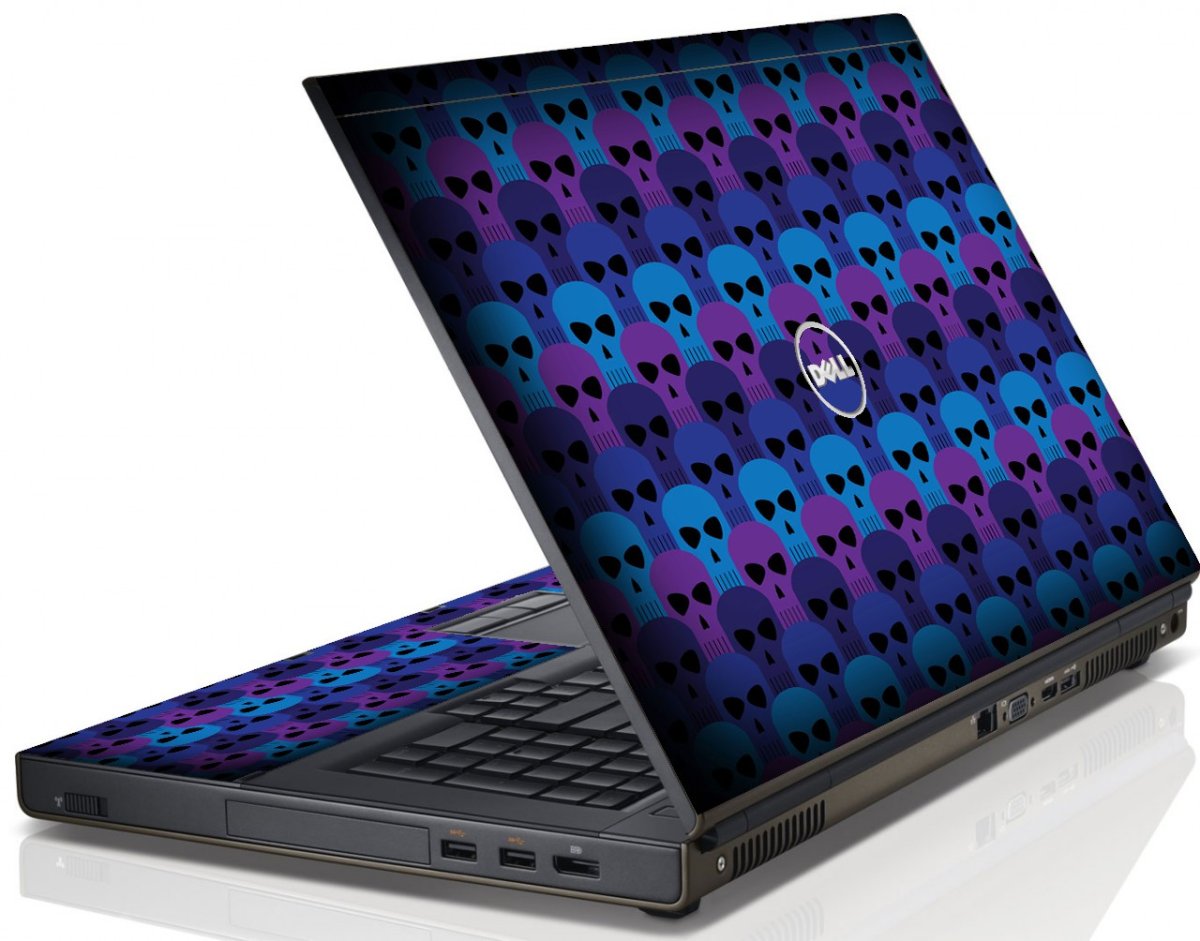 Blue Skulls Dell M6600 Laptop Skin