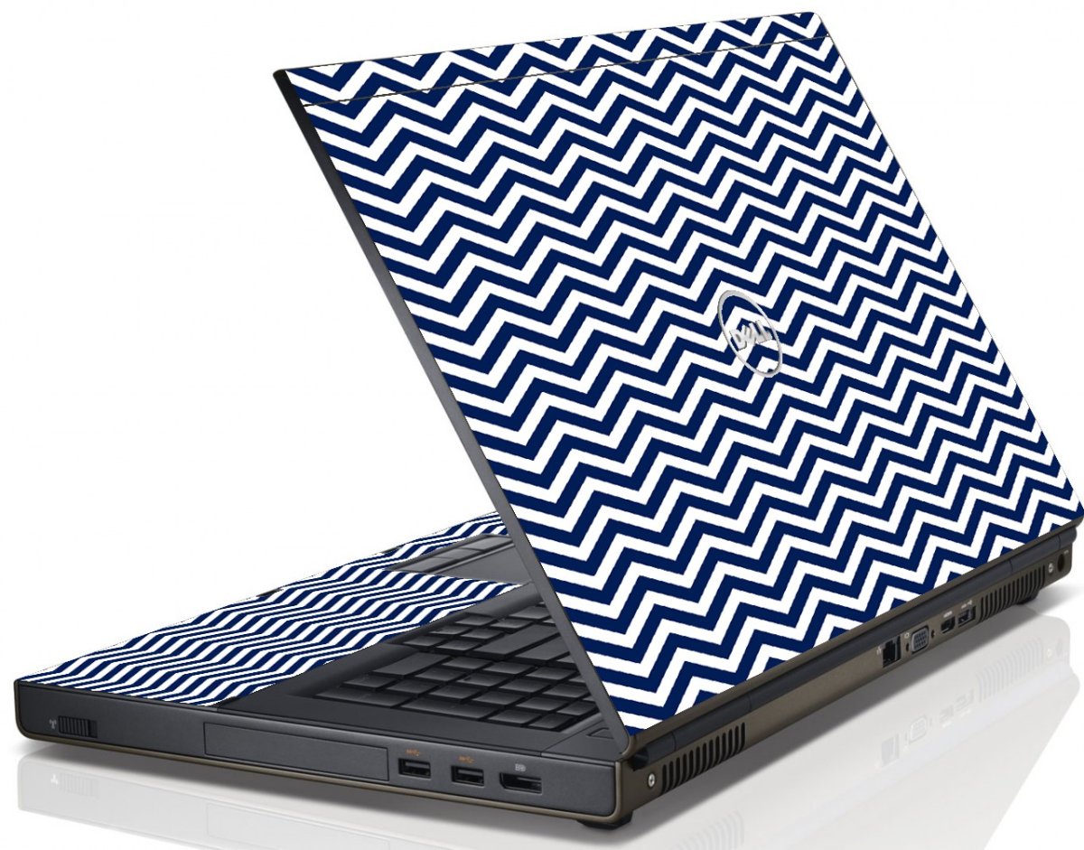Blue Wavy Chevron Dell M6600 Laptop Skin