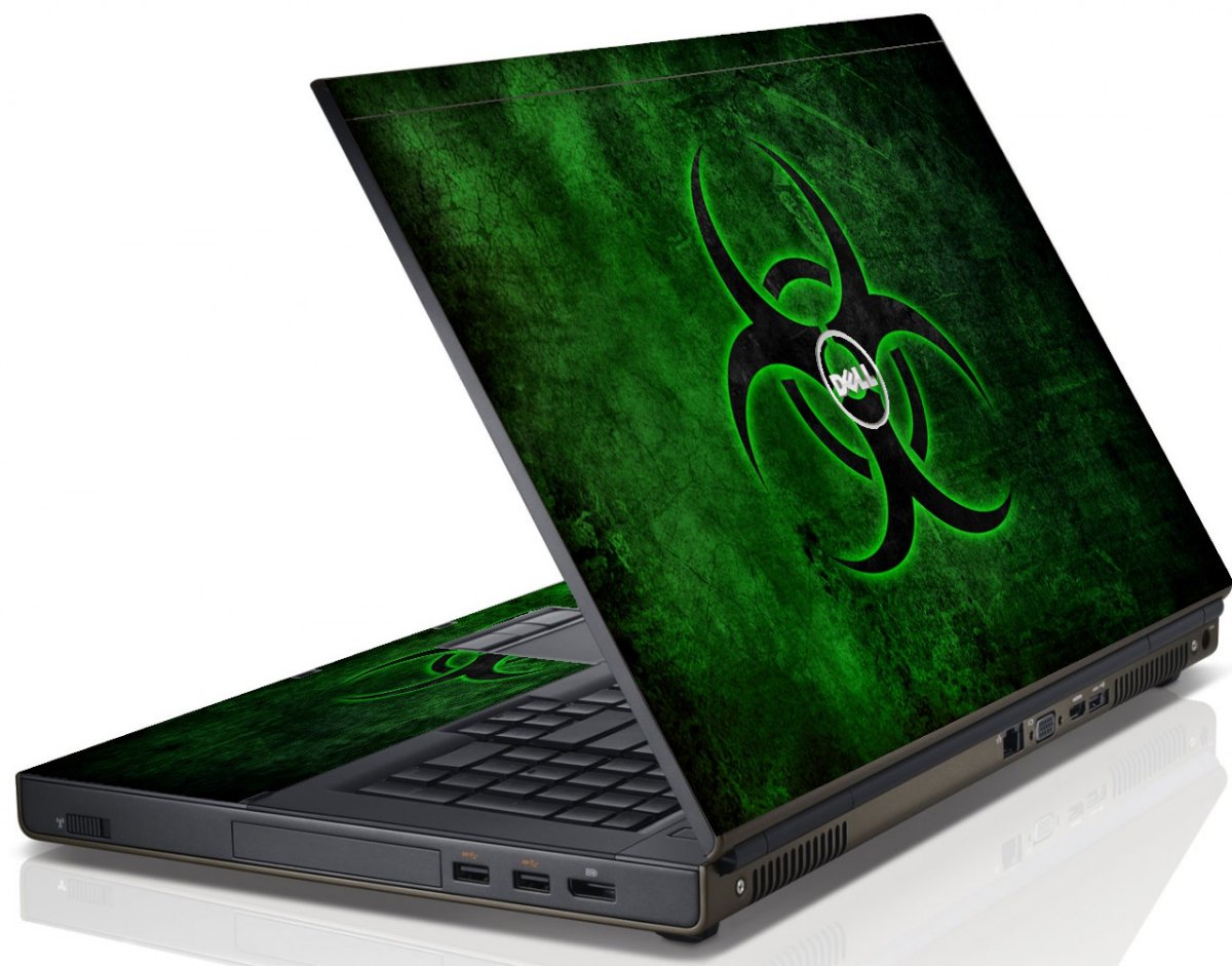 Green Biohazard Dell M6600 Laptop Skin