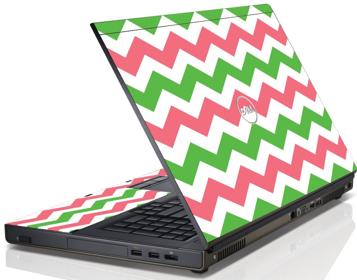 Green Pink Chevron Dell M6600  Laptop Skin