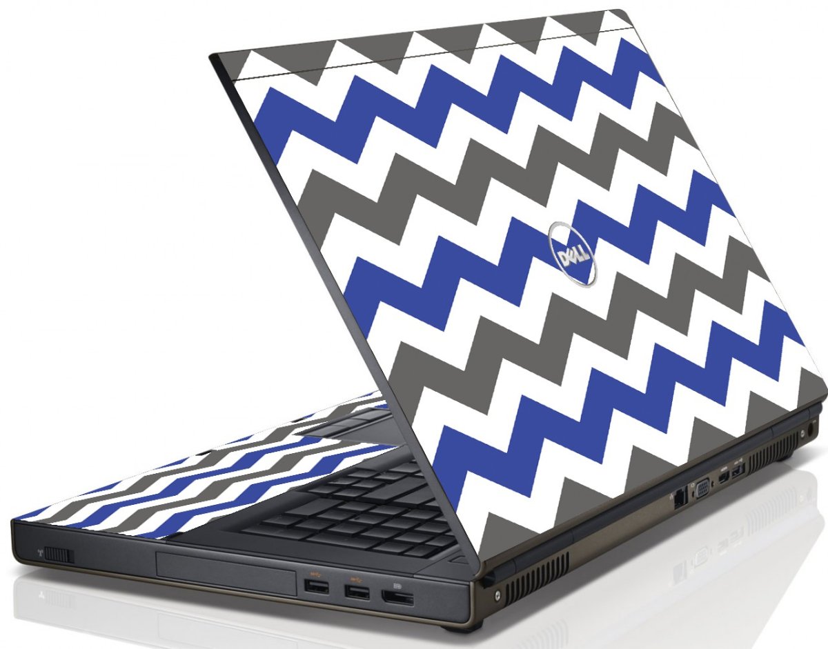 Grey Blue Chevron Dell M6600 Laptop Skin