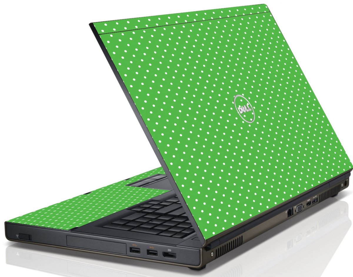 Kelly Green Polka Dell M6600 Laptop Skin