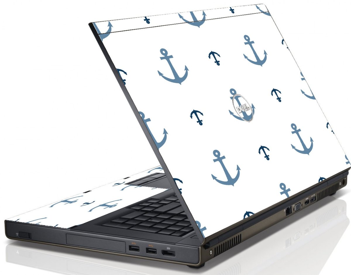 Multi Blue Anchors Dell M6600 Laptop Skin