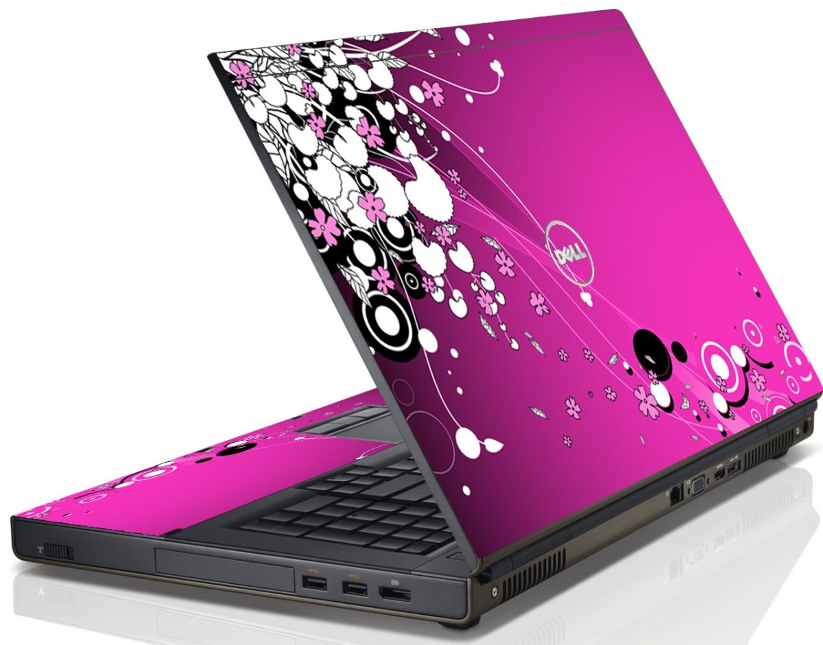 Pink Flowers Dell M6600 Laptop Skin