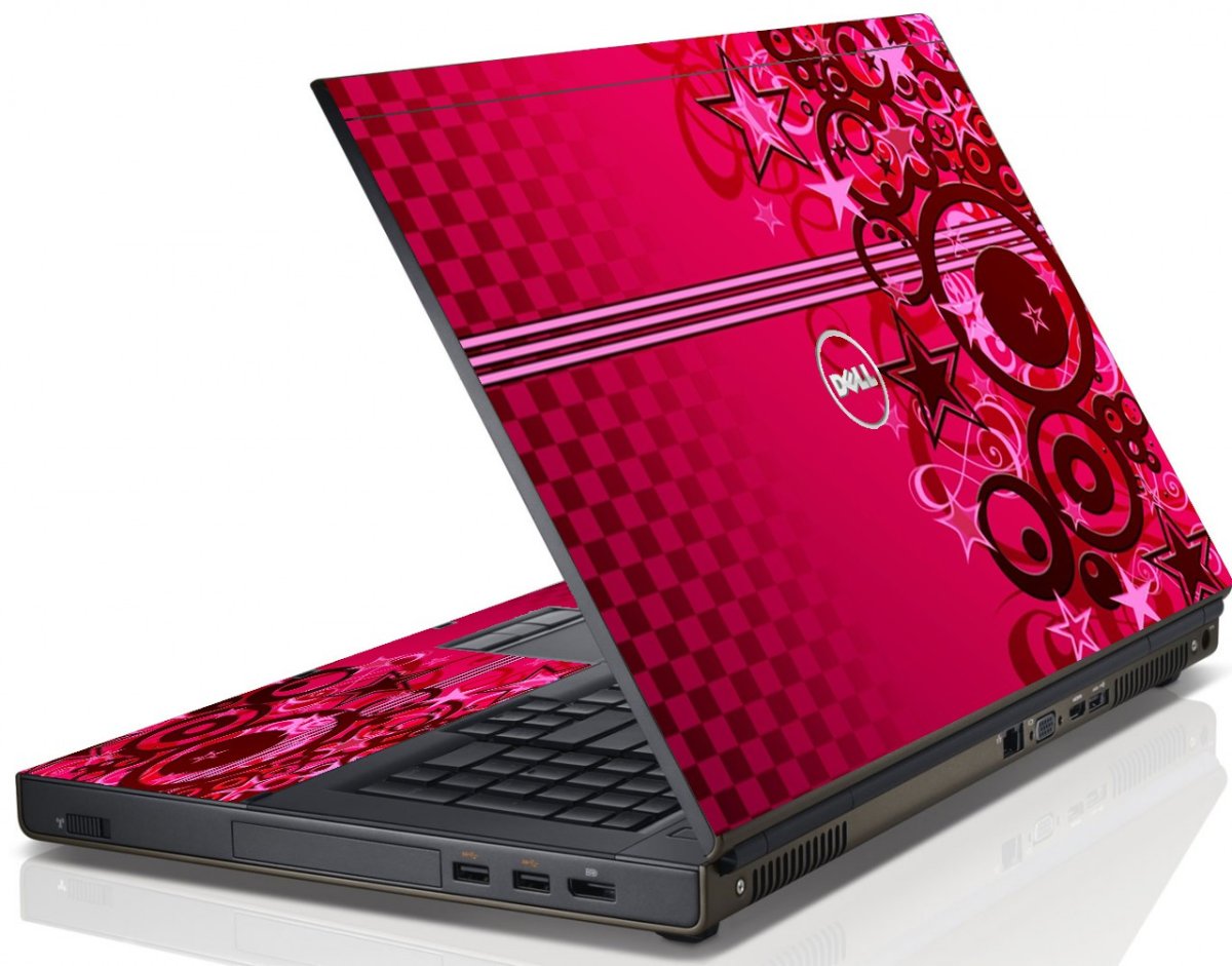 Pink Grunge Stars Dell M6600 Laptop Skin