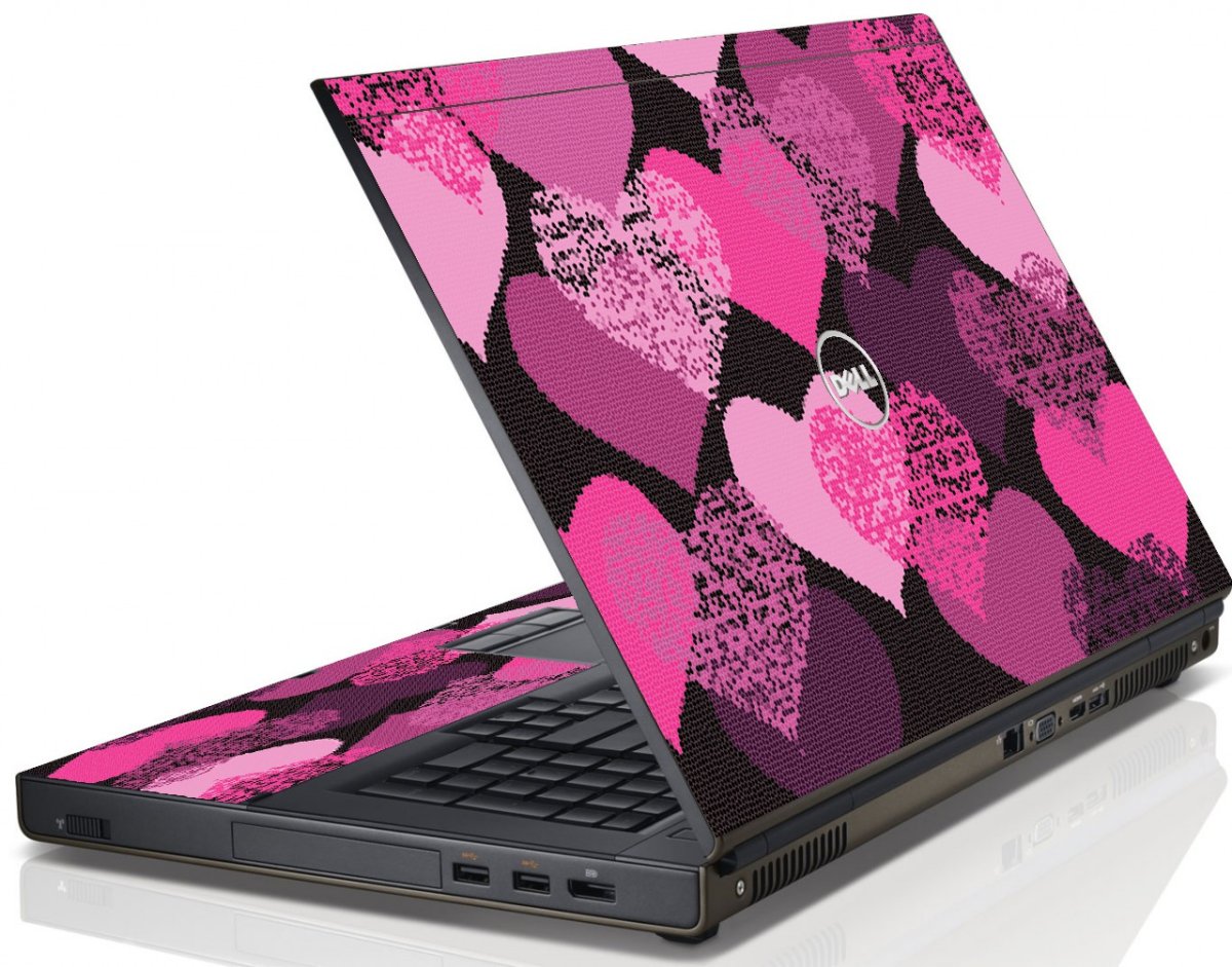 Pink Mosaic Hearts Dell M6600 Laptop Skin