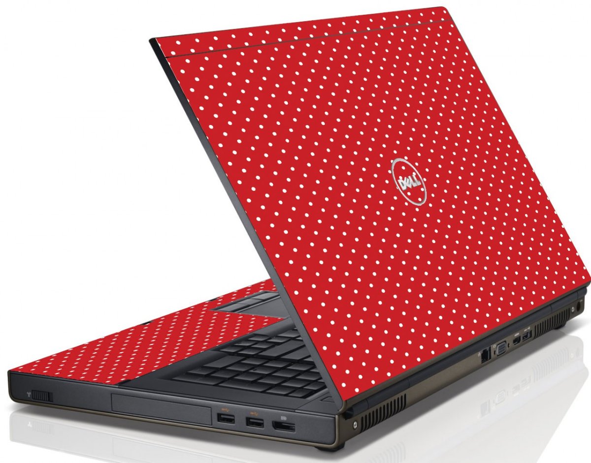 Red Polka Dot Dell M6600 Laptop Skin