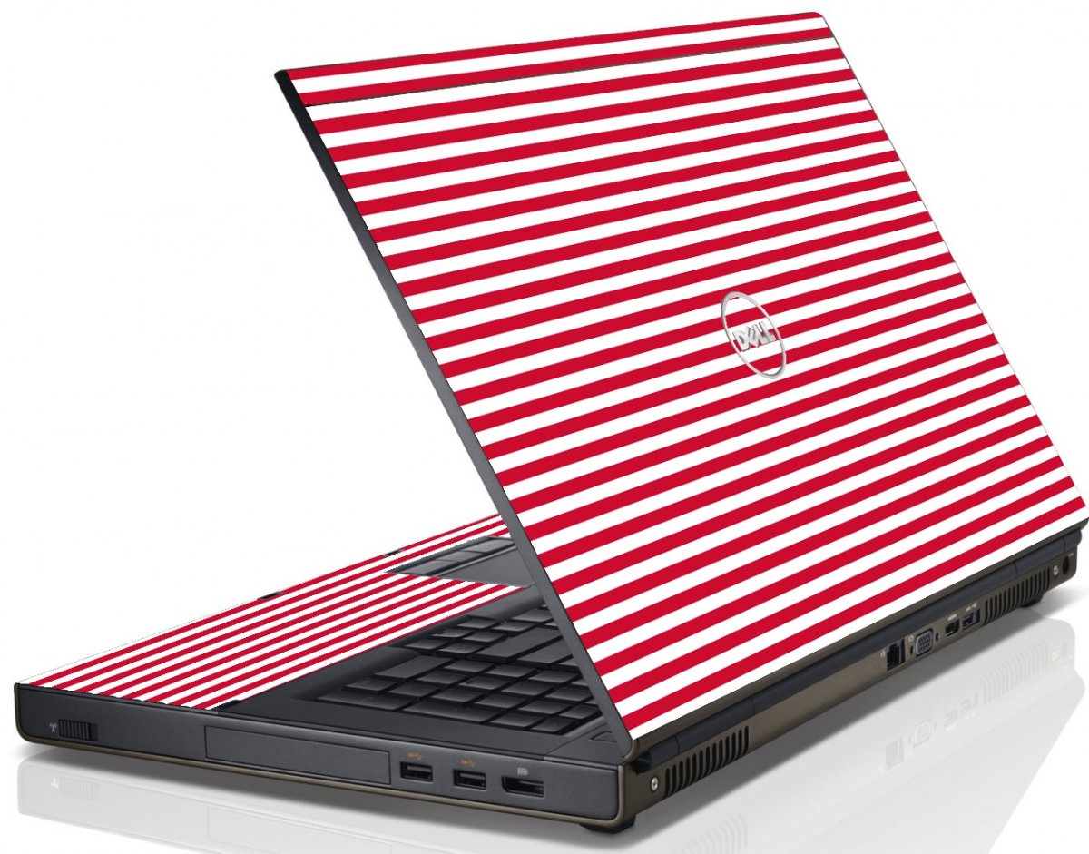 Red Stripes Dell M6600 Laptop Skin
