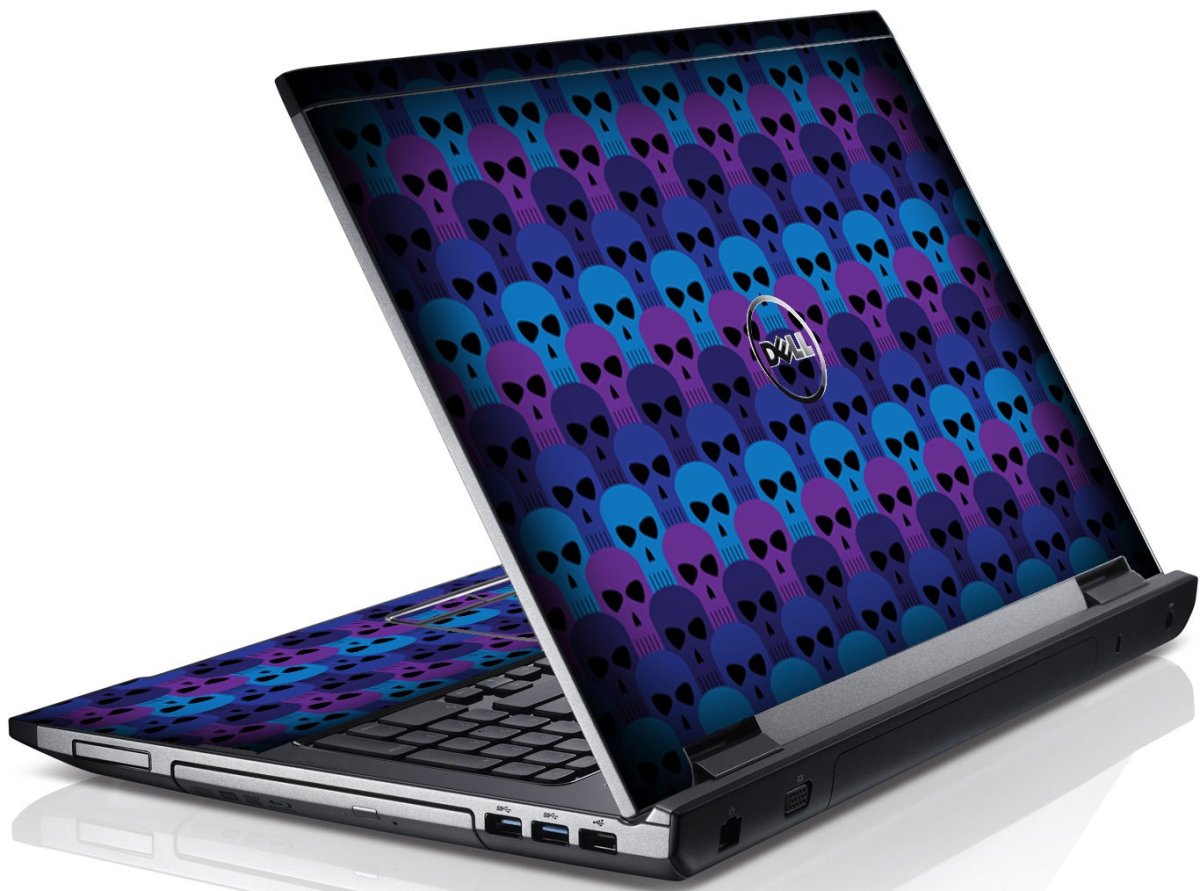 Blue Skulls Dell V3550 Laptop Skin
