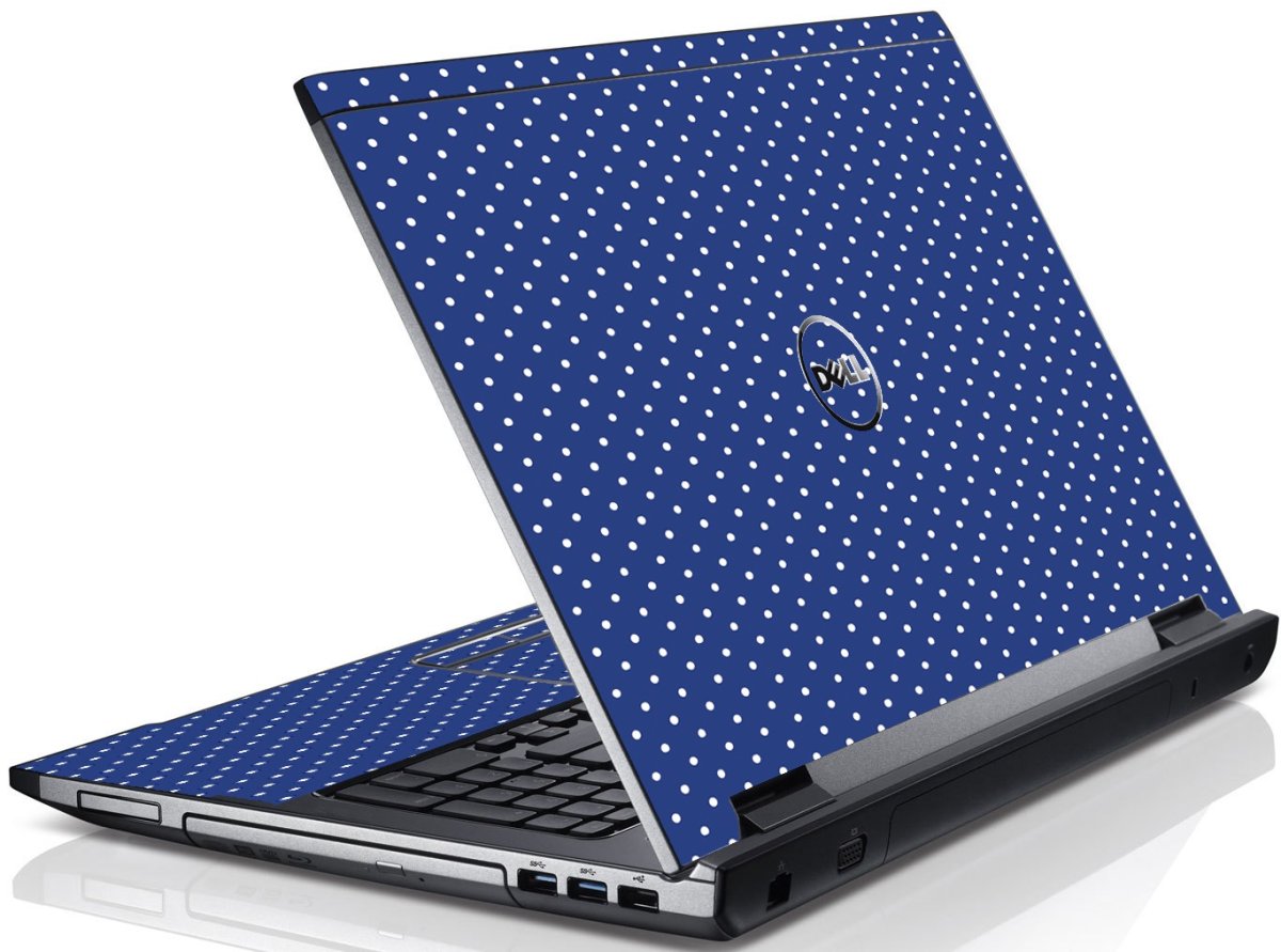Navy Polka Dot Dell V3550 Laptop Skin