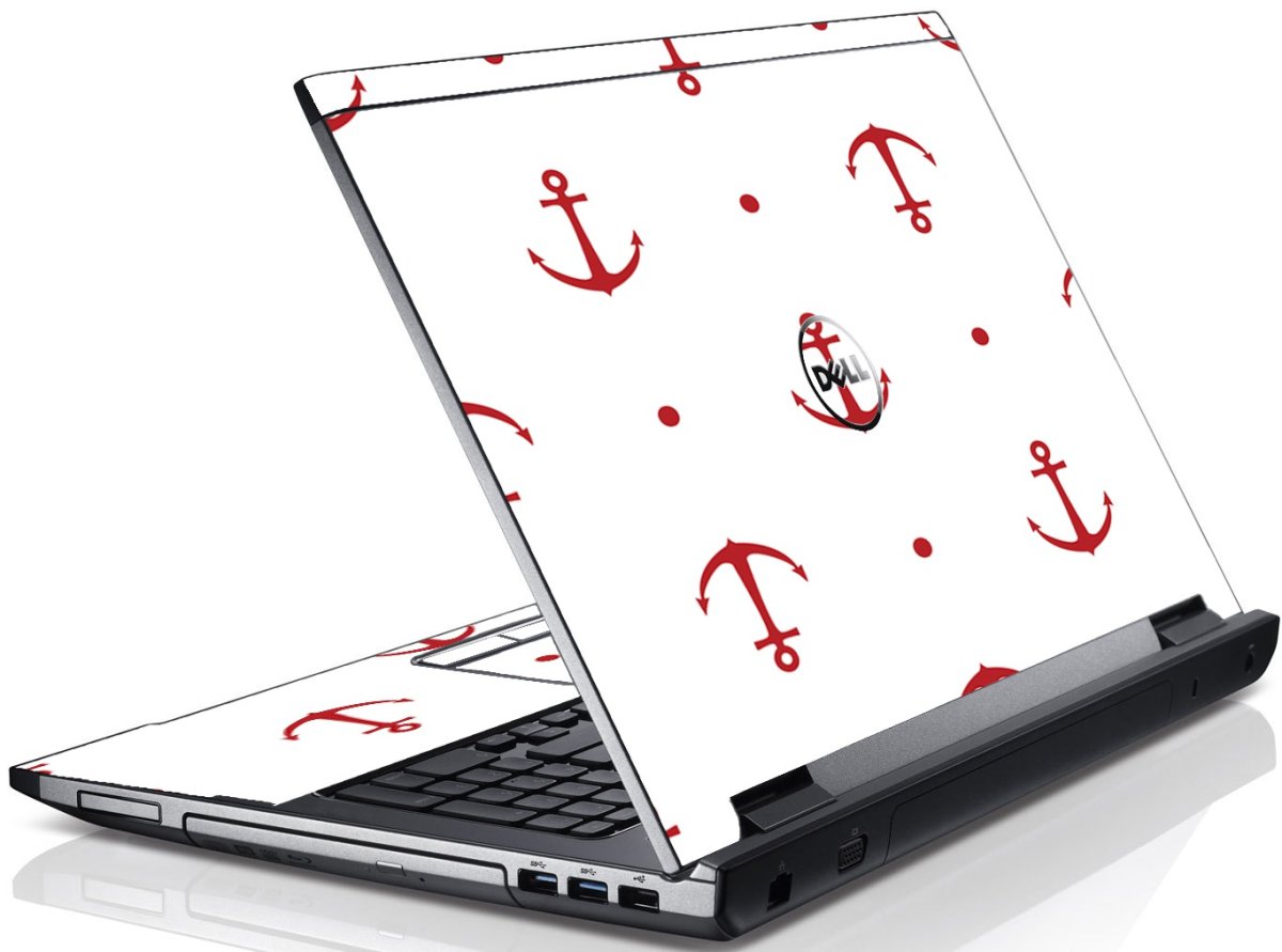 Red Anchors Dell V3550 Laptop Skin