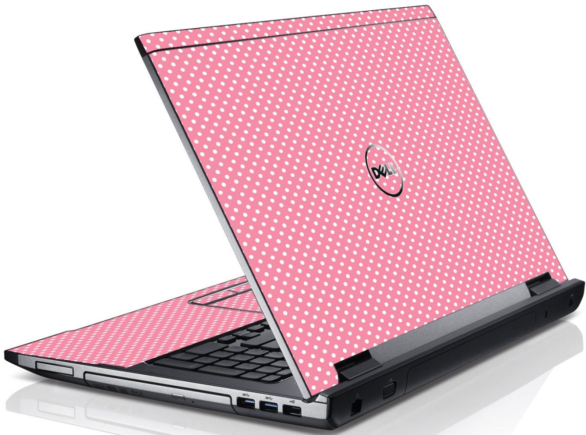Retro Salmon Polka Dell V3550 Laptop Skin