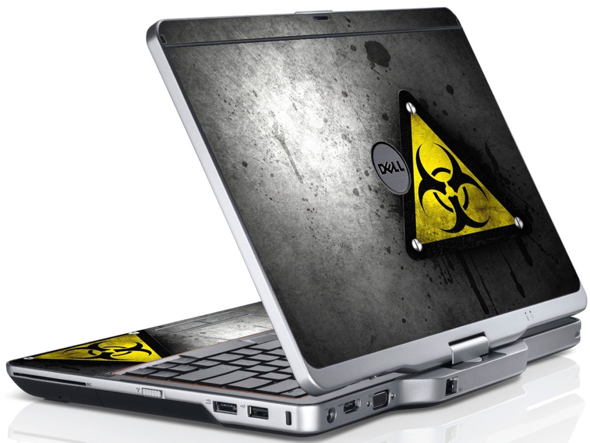 Black Caution Dell XT3 Laptop Skin