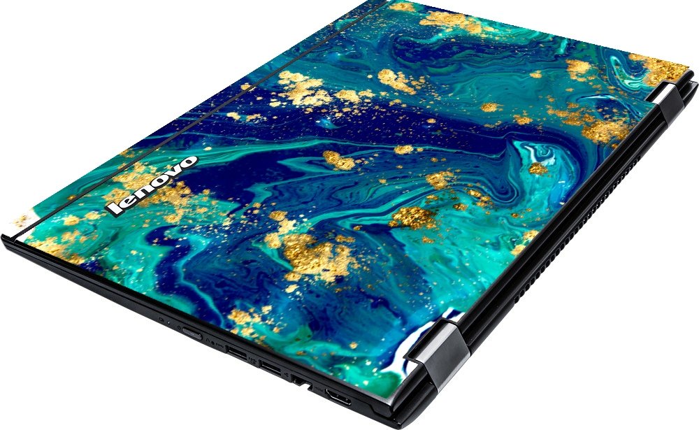 Lenovo Edge 2-1580 BLUE AND GOLD MARBLE Laptop Skin