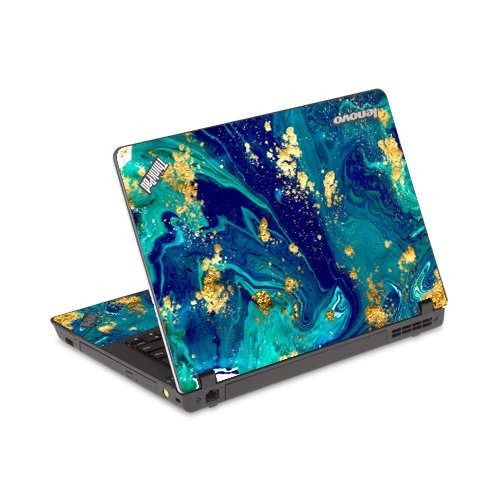 Lenovo Edge E420 BLUE AND GOLD MARBLE Laptop Skin