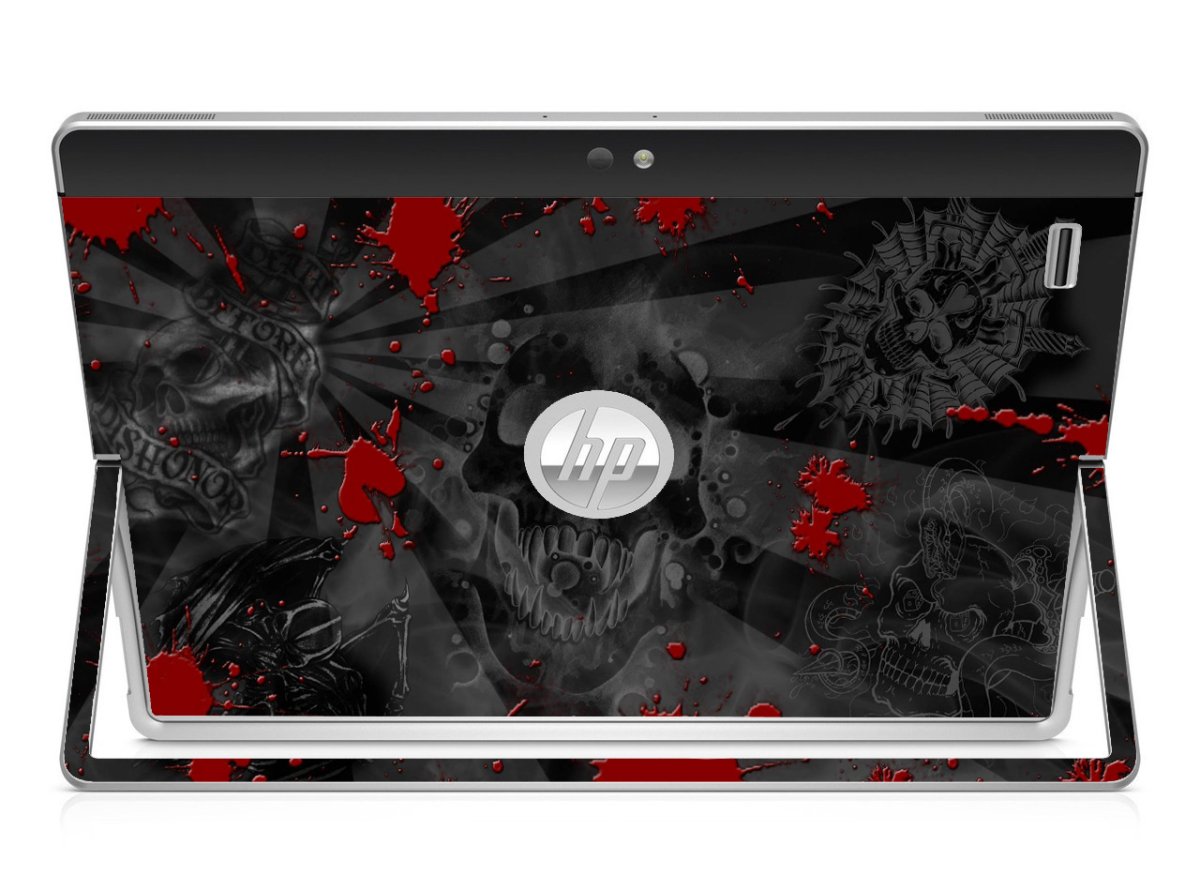 HP EliteBook X2 1012 G1 BLACK SKULLS RED Laptop Skin