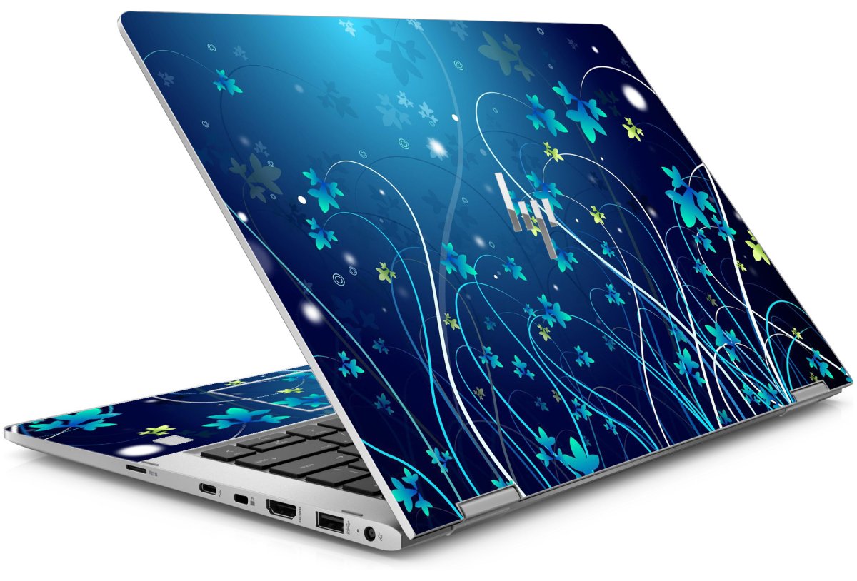 HP EliteBook X360 1030 G3 BLUE FLOWERS Laptop Skin
