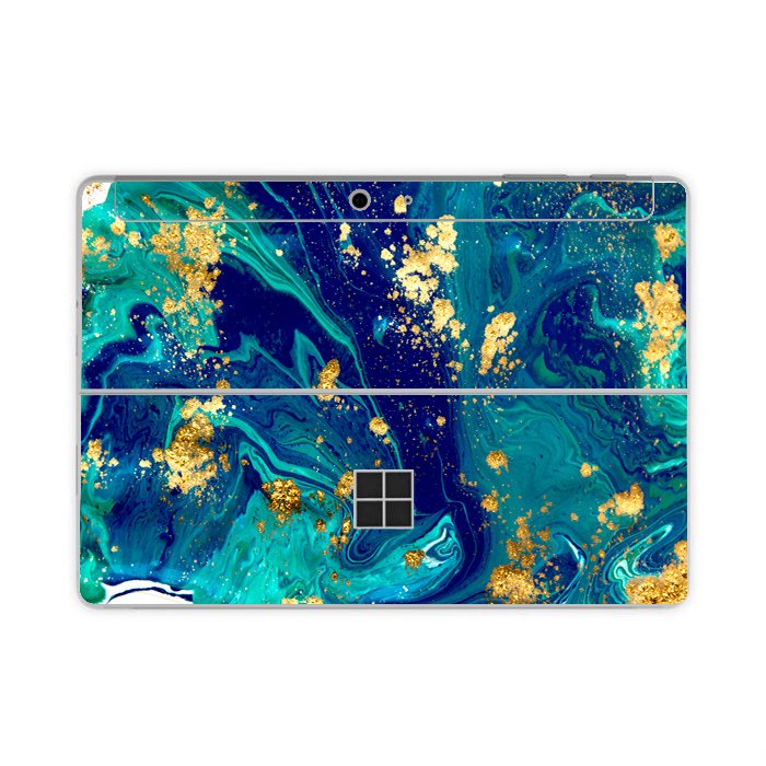 Microsoft Surface Go 1824 BLUE AND GOLD MARBLE Laptop Skin
