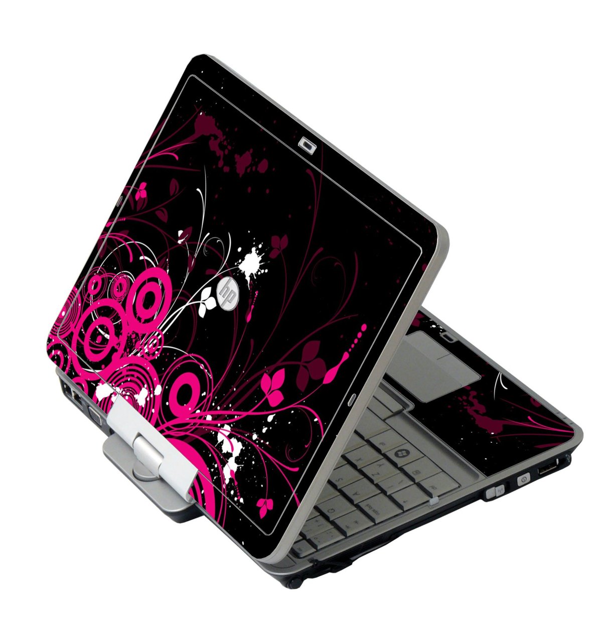 HP EliteBook 2710P BLACK AND PINK BUTTERFLIES Laptop Skin