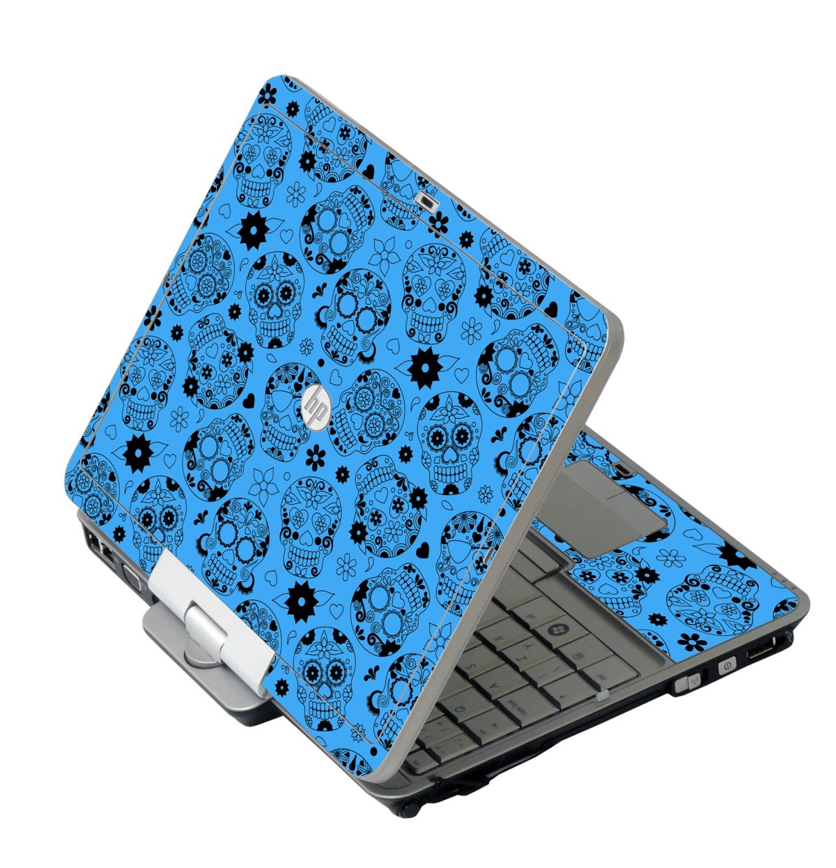 Crazy Blue Sugar Skulls HP 2760P Laptop Skin