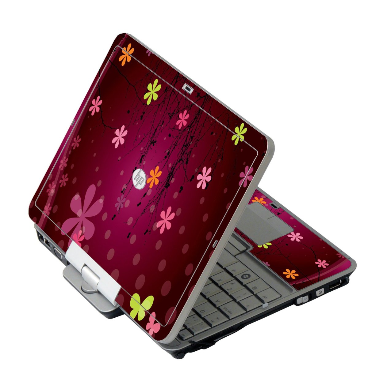 Retro Pink Flowers HP 2760P Laptop Skin