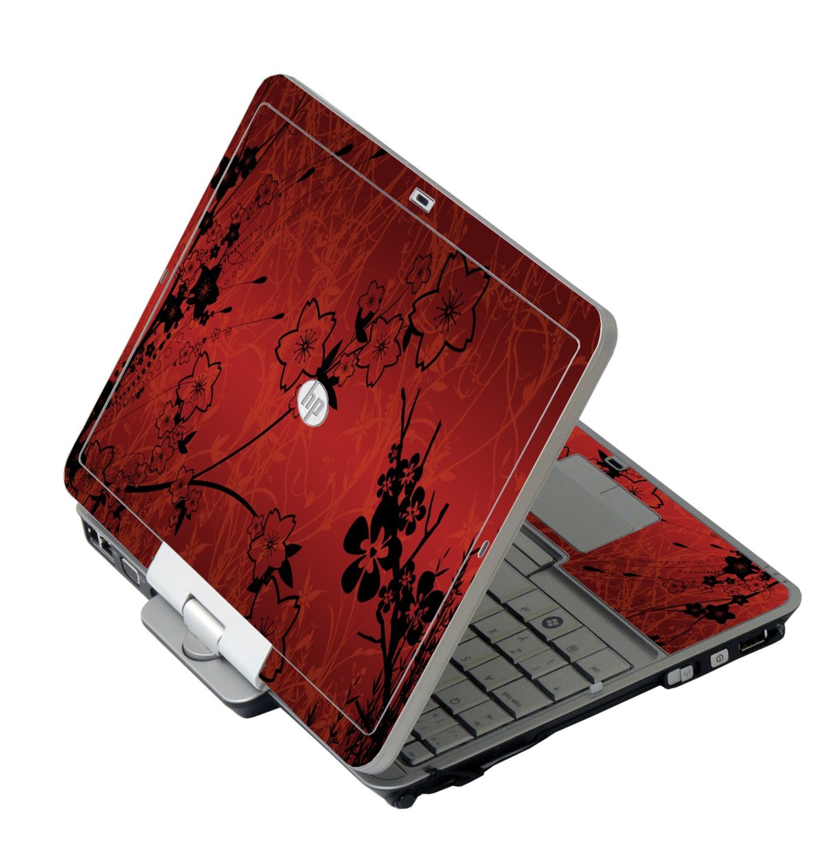 Retro Red Flowers HP 2760P Laptop Skin