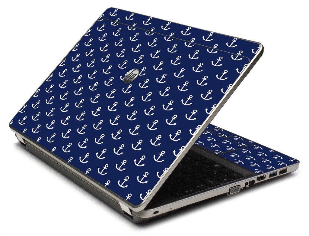 Navy White Anchors 4535S Laptop Skin
