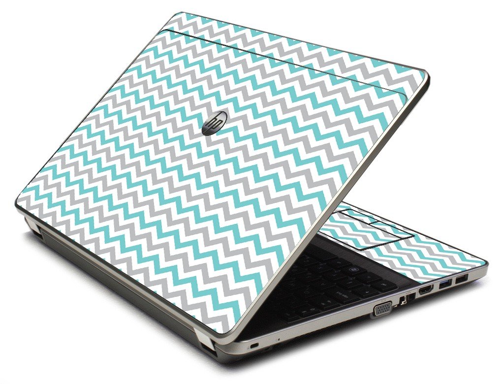 Teal Grey Chevron Waves 4535S Laptop Skin