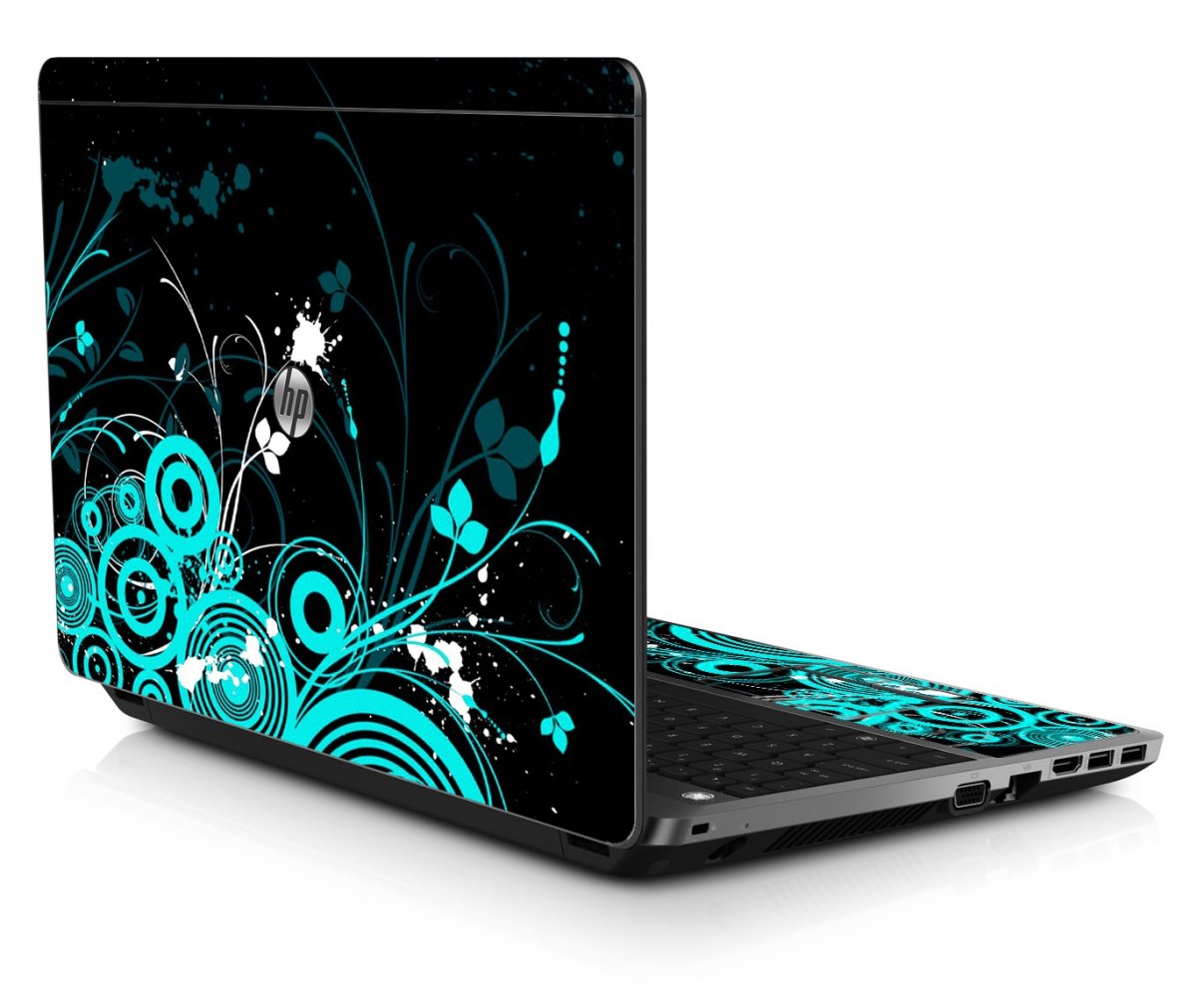 ProBook 4430S BLACK AND BABY BLUE BUTTERFLIES Laptop Skin
