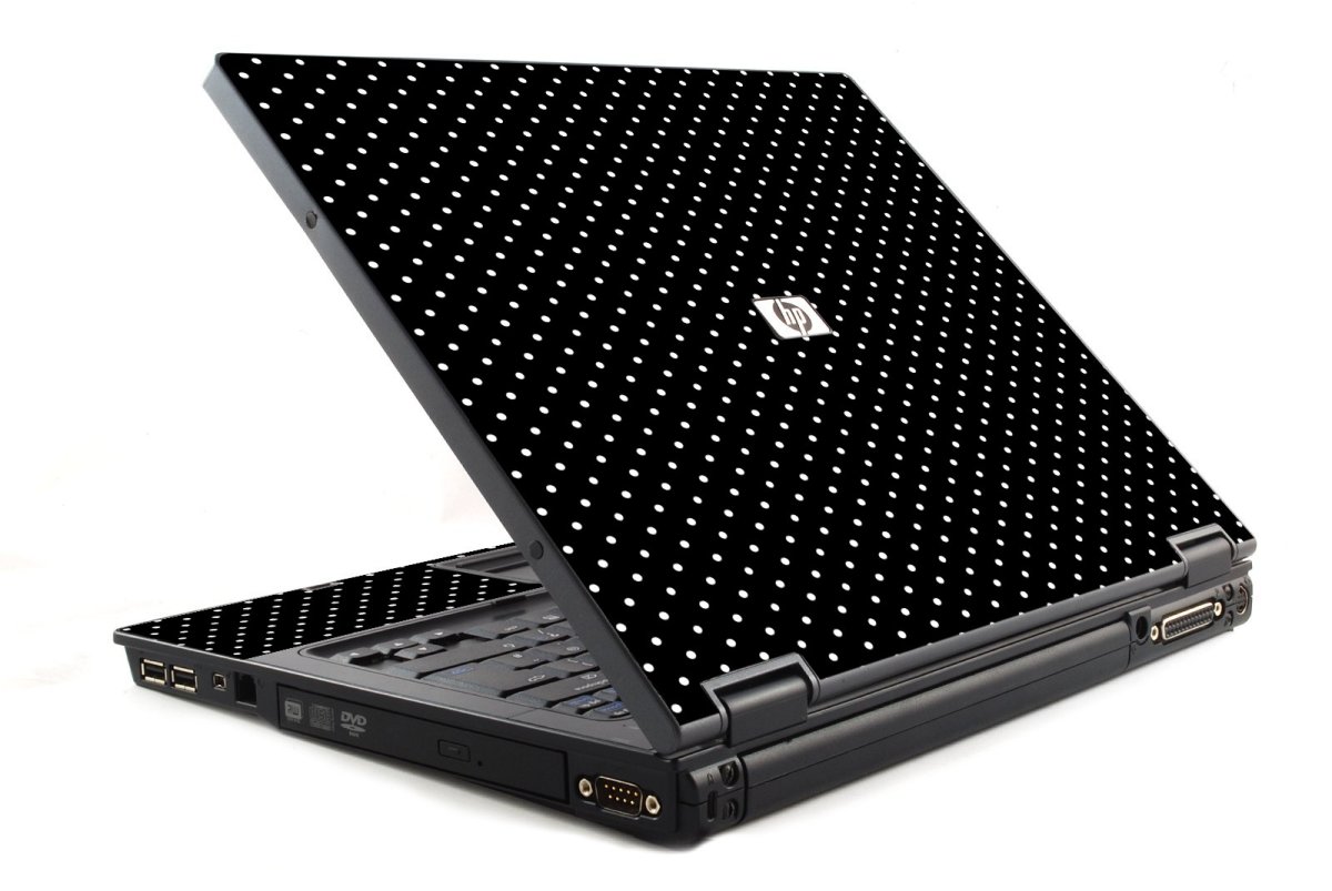 HP ProBook 6510B BLACK POLKA DOTS Laptop Skin