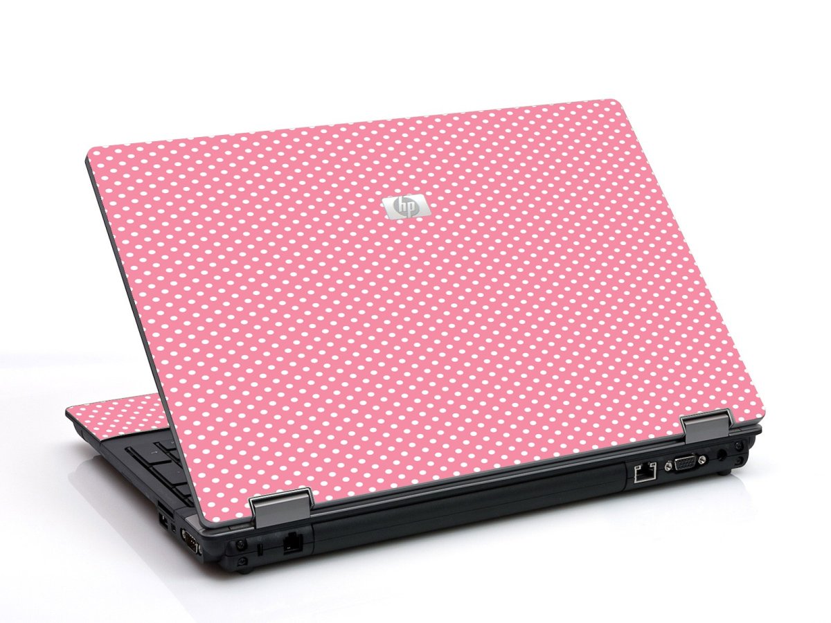 Retro Salmon Polka 6530B Laptop Skin
