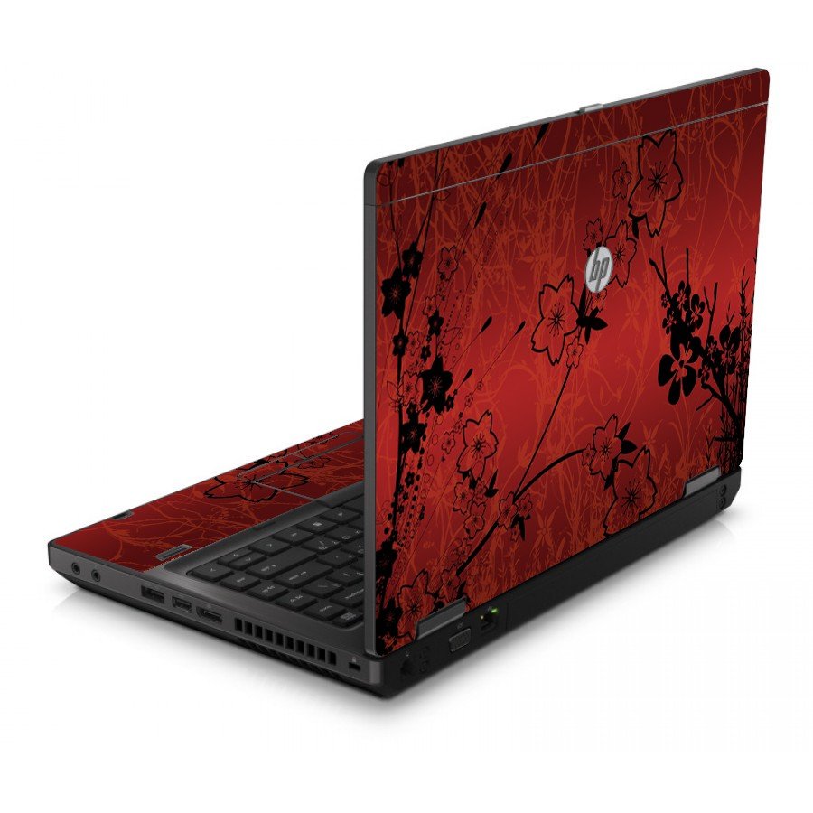 Retro Red Flowers 6560B Laptop Skin
