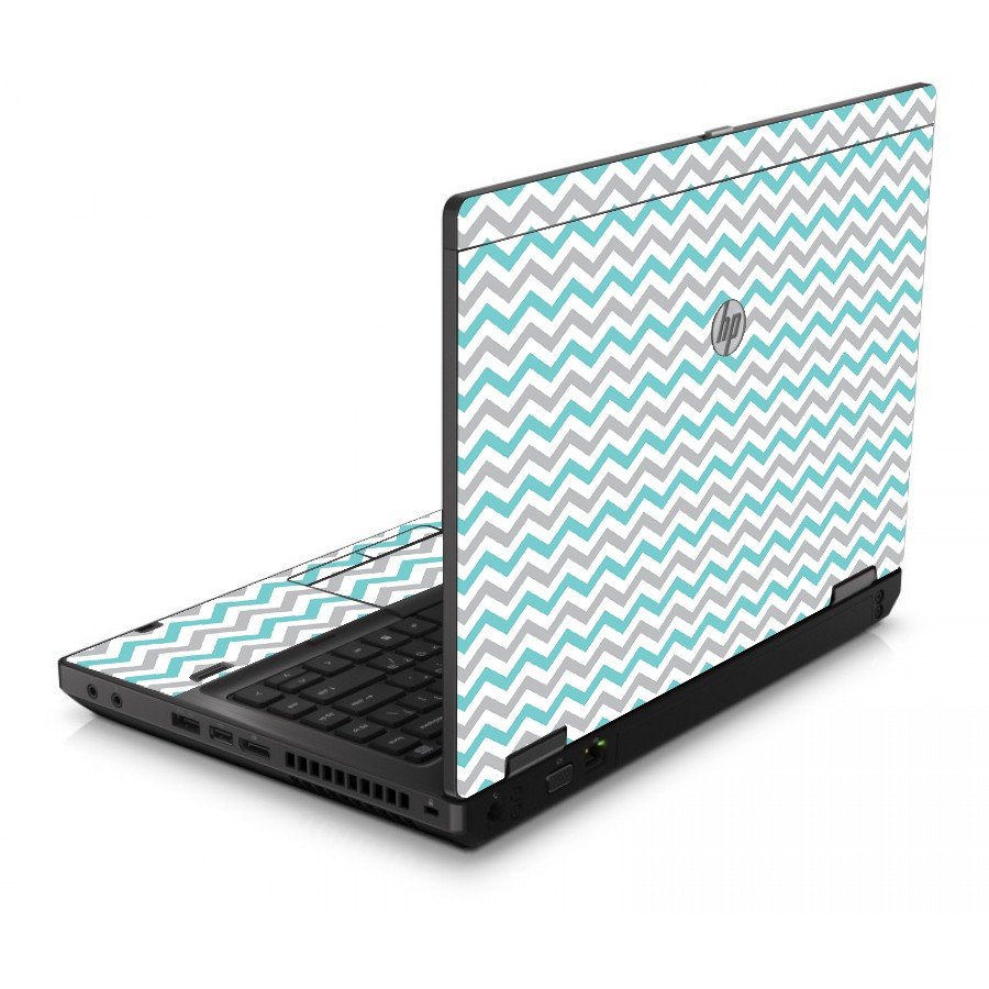 Teal Grey Chevron Waves 6560B Laptop Skin