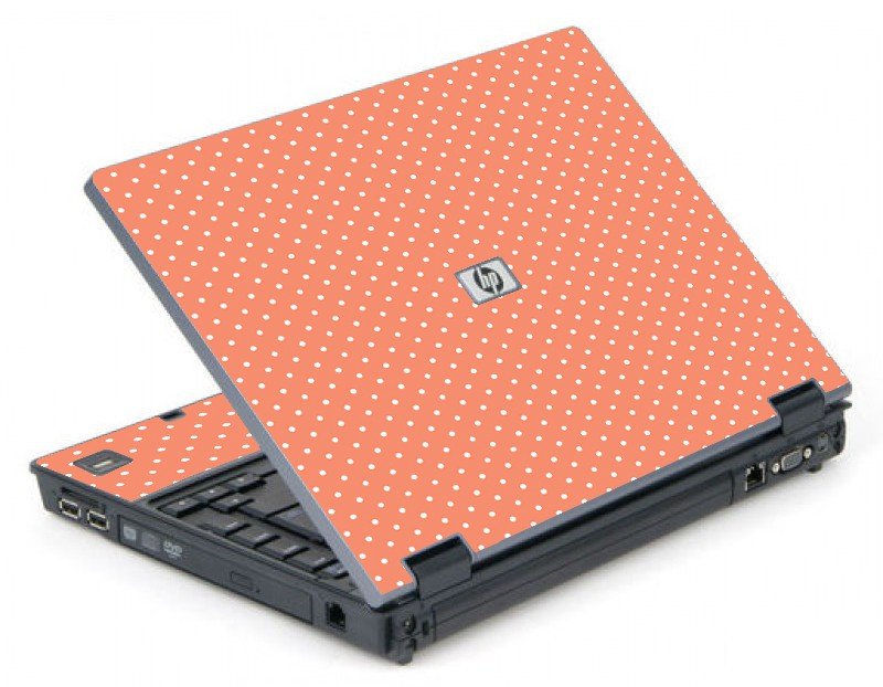 Coral Polka Dots 6710B Laptop Skin